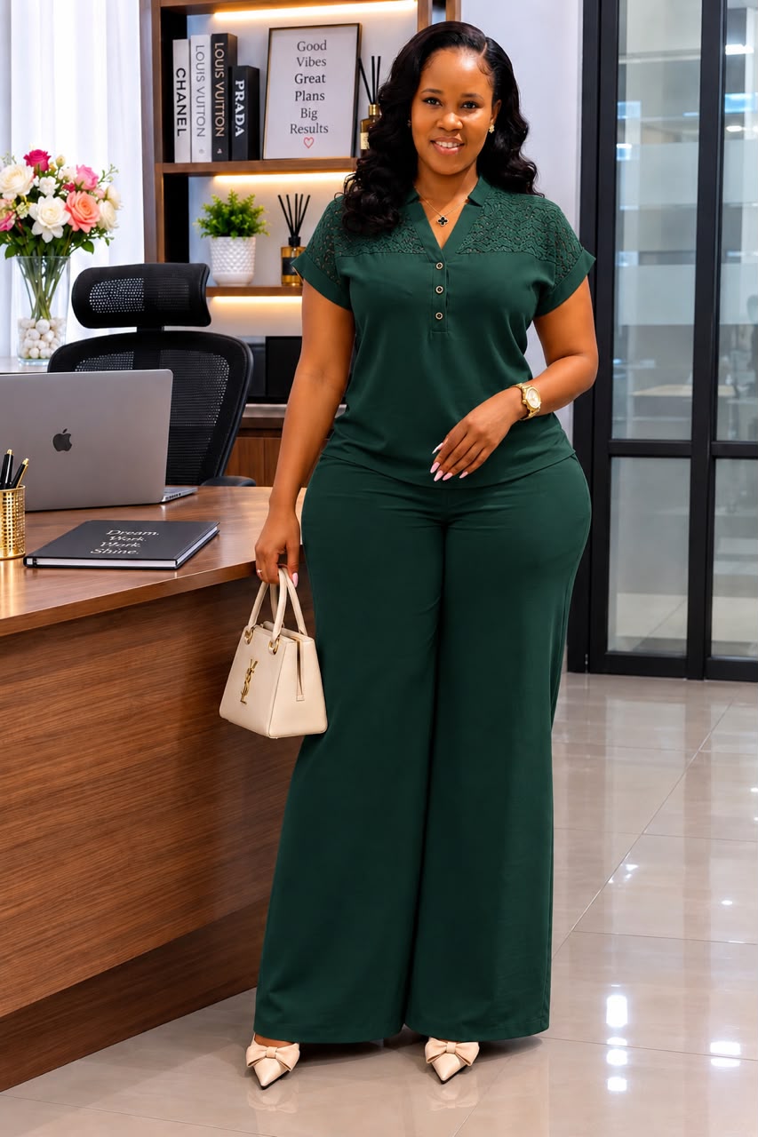 Women’s Two-Piece Wide-Leg Pants Set