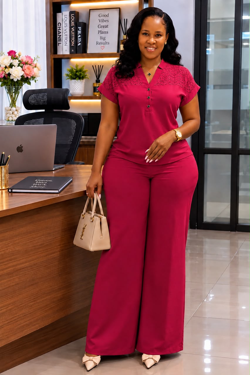 Women’s Two-Piece Wide-Leg Pants Set